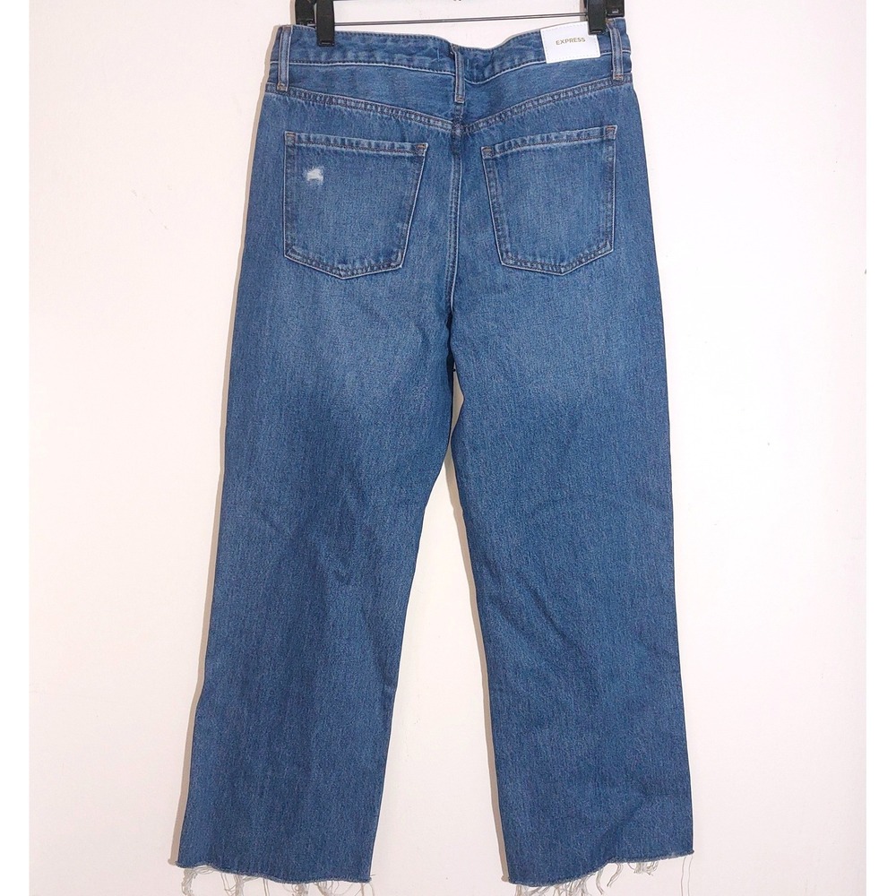 NWT Express Women's 90s Ankle Boot Mid Rise 11" Jeans Medium Wash Size 6R - Picture 9 of 13